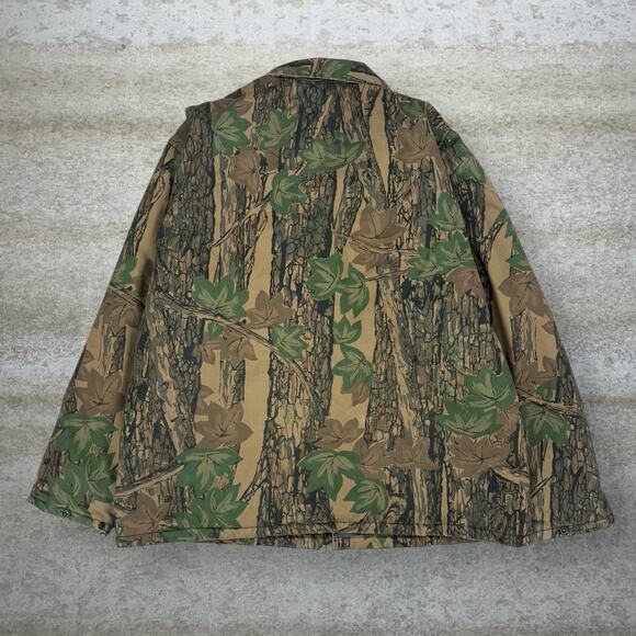 Vintage Rebark Hunting Camo Jacket Polyester Full Zip Insulated Made in USA 90s - Picture 2 of 5